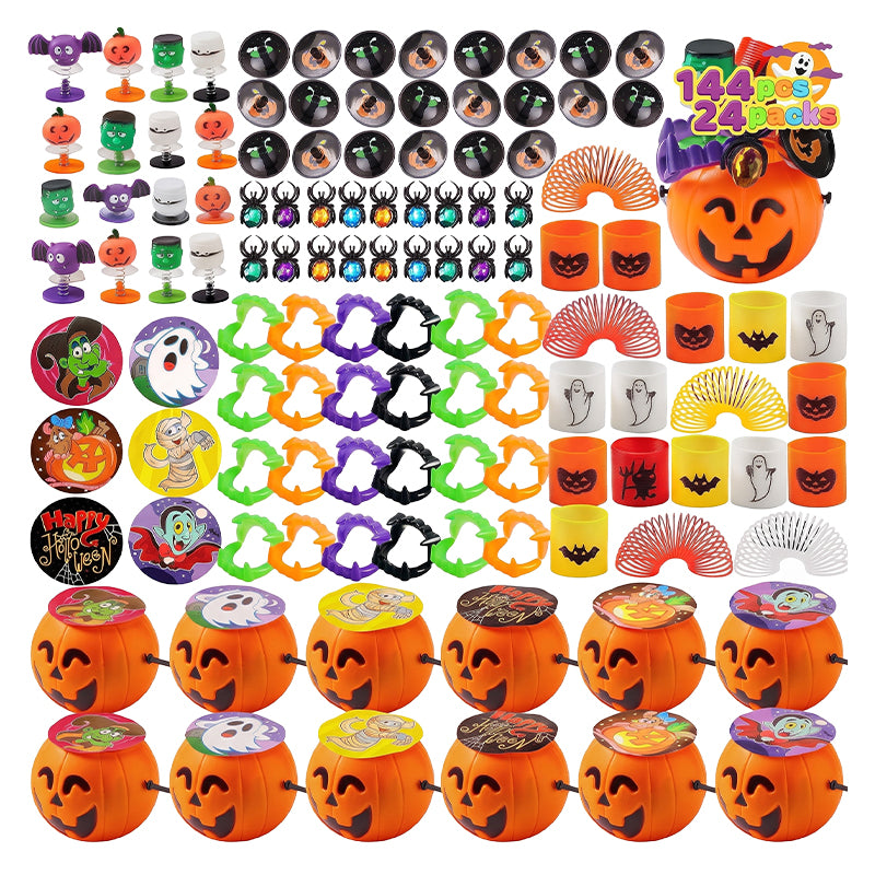 18-Pack Prefilled Halloween Pumpkin Toy Set