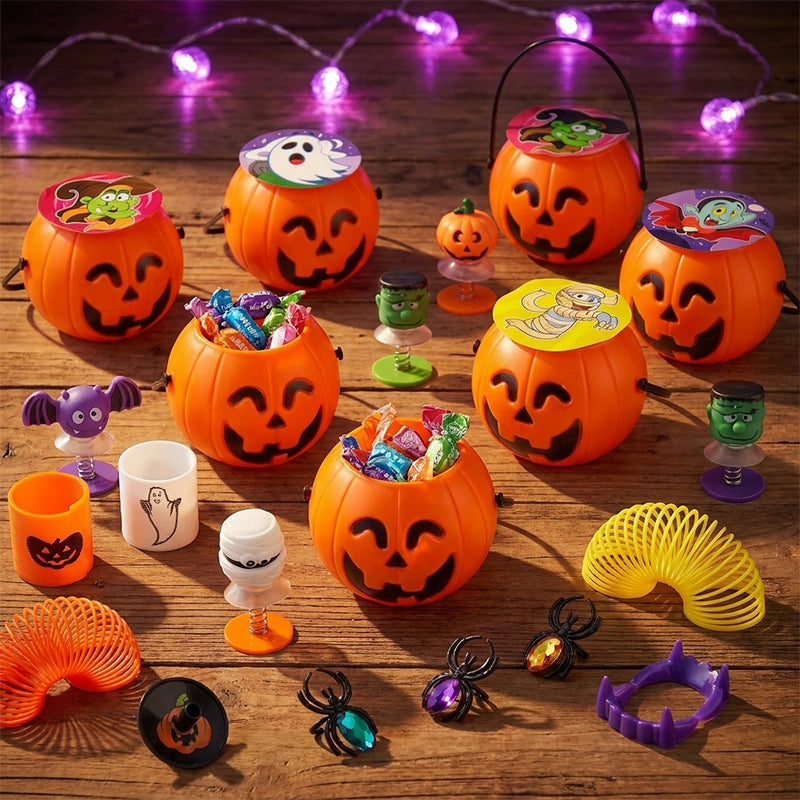 18-Pack Prefilled Halloween Pumpkin Toy Set