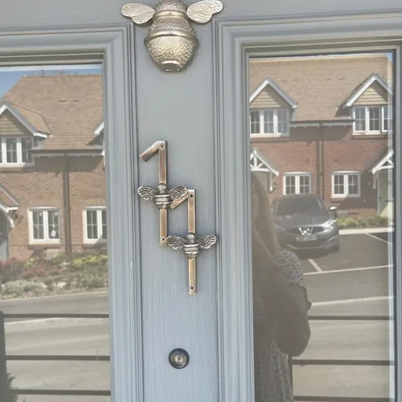 Bee House Number Sign