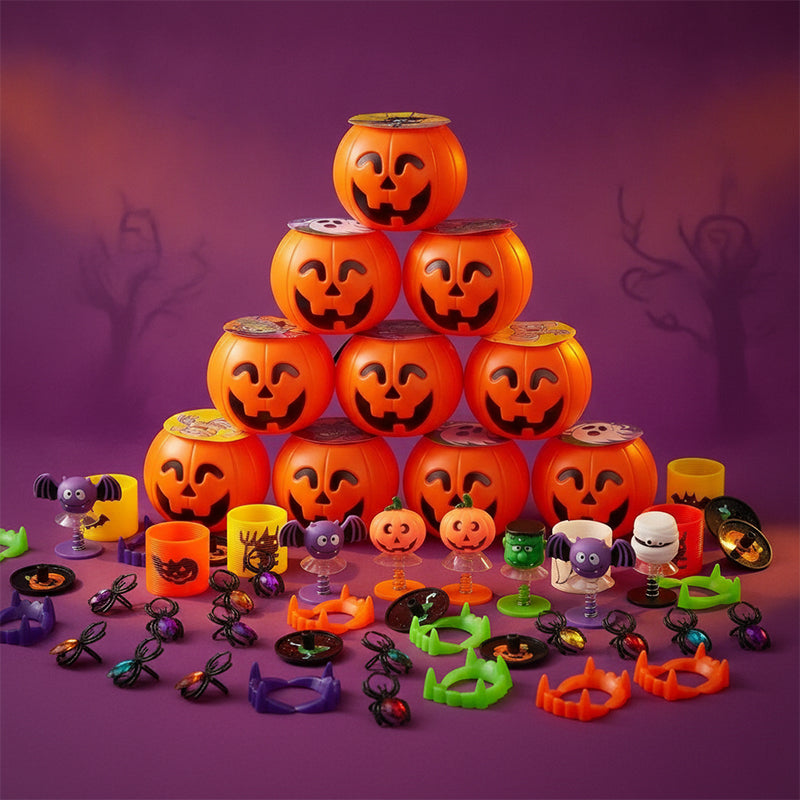 18-Pack Prefilled Halloween Pumpkin Toy Set