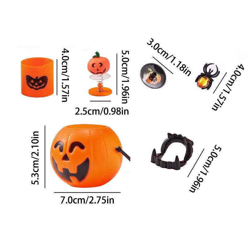 18-Pack Prefilled Halloween Pumpkin Toy Set