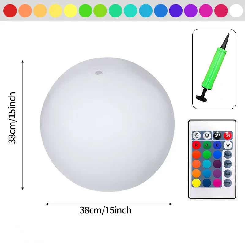 Pool Decoration LED Light 16 Colors Luminous Beach Ball