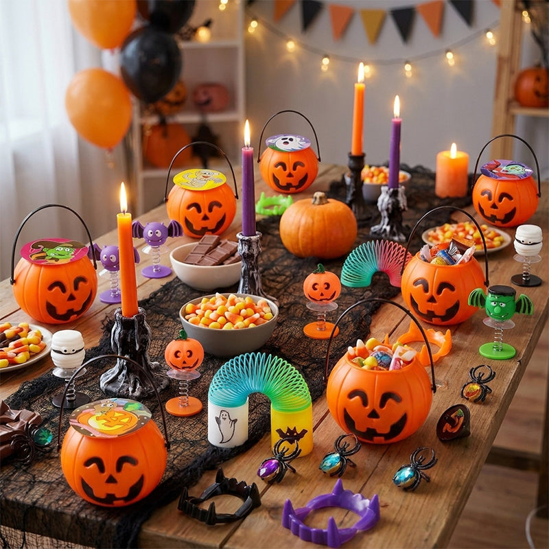 18-Pack Prefilled Halloween Pumpkin Toy Set