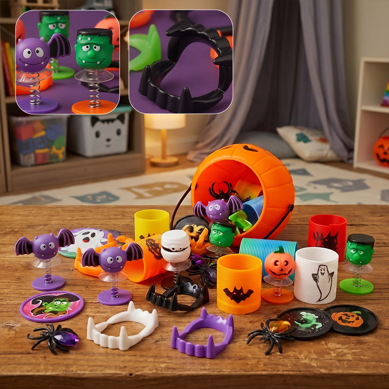 18-Pack Prefilled Halloween Pumpkin Toy Set